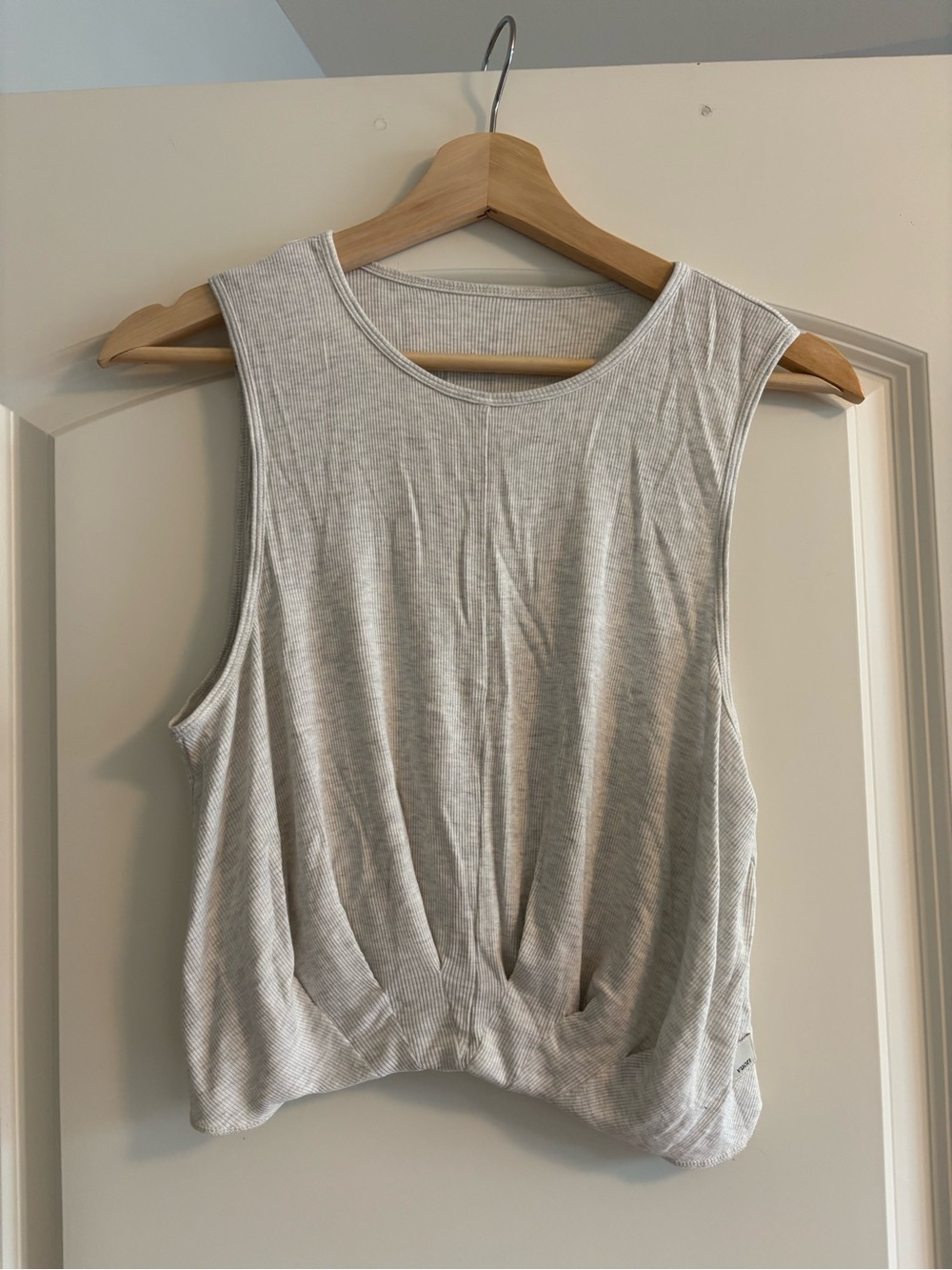 Vuori Light Gray Ribbed Sleeveless Tank